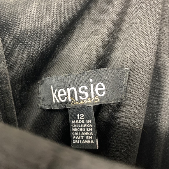 Kensie Womens 12 Dress Fit And Flare Black Floral Lace Overlay Cap Sleeve Party - Picture 4 of 7